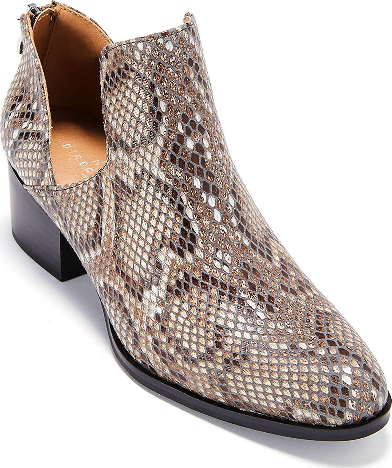 Womens Shoe, Low Heel Snakeskin Style Fredricka Booties (size 7.5)