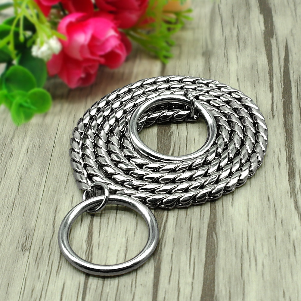 Durable Dog Chain Collar Solid Snake P Chock