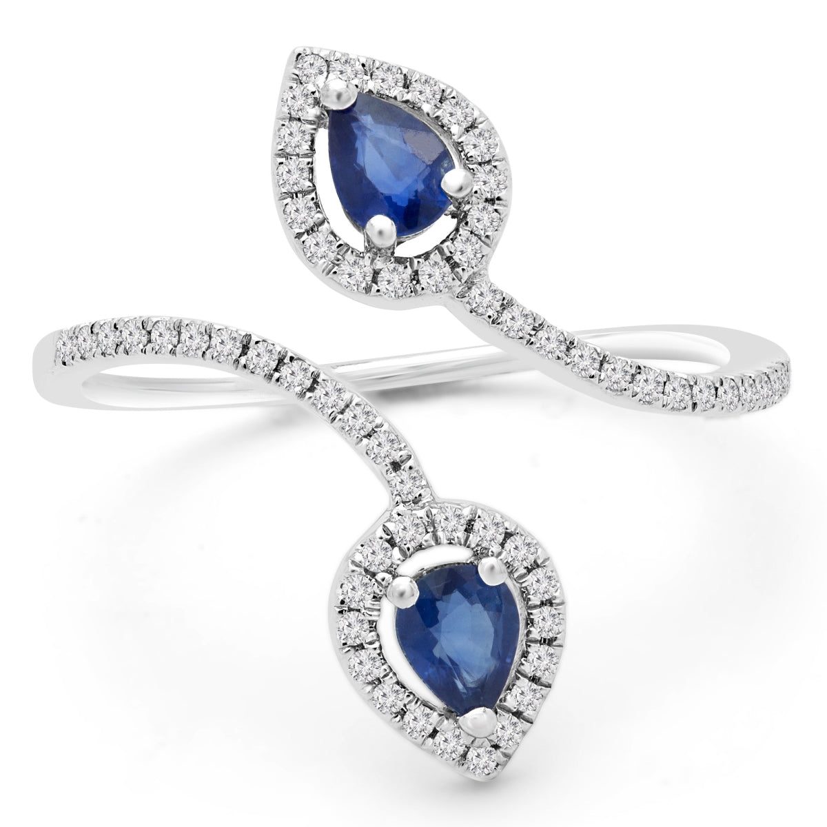 Majesty Diamonds MD190321-3.25 0.5 CTW Round Blue Sapphire Two Stone P