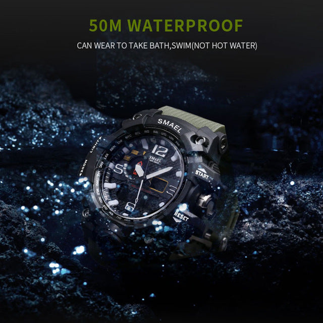 Sport Watch Men Waterproof S Shock Dual Time