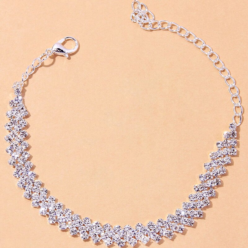 Beach Accessories Crystal Anklet for Women Gold/Silver