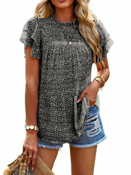 Short Sleeve Blouse Casual Loose Tops