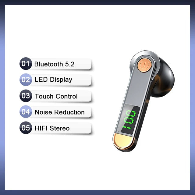 True Wireless Bluetooth 5.2 Single Earbud with Microphone