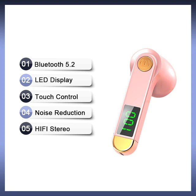True Wireless Bluetooth 5.2 Single Earbud with Microphone