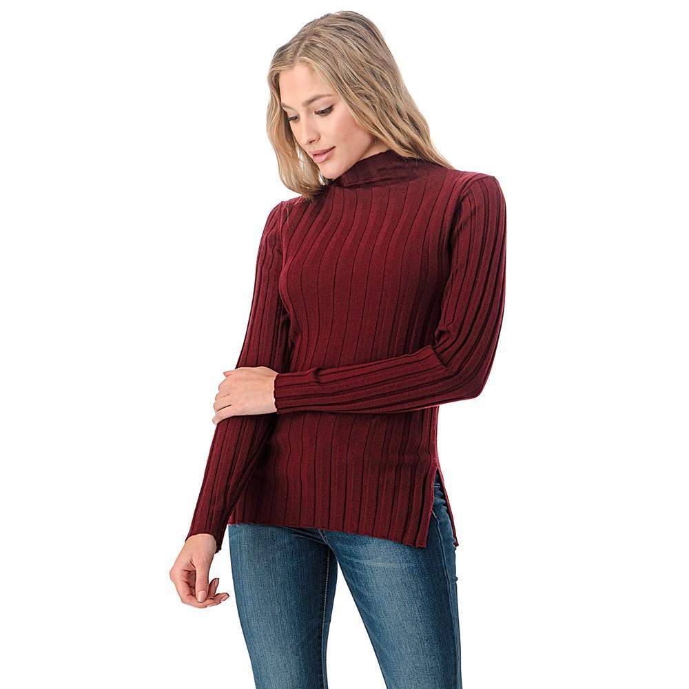 Women's Wool Long Sleeve Mock Neck Sweater
