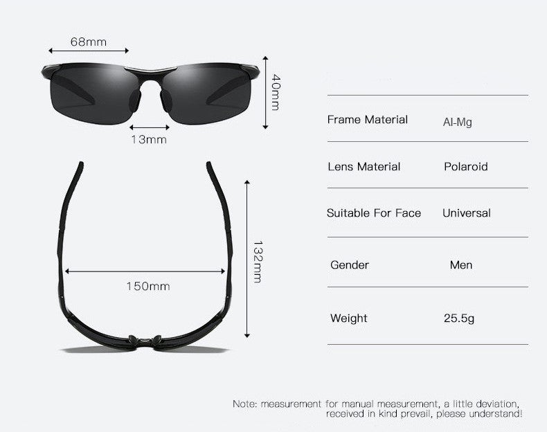 Men Women  Polarized Semi-Rimless Driver Rider Sunglasses