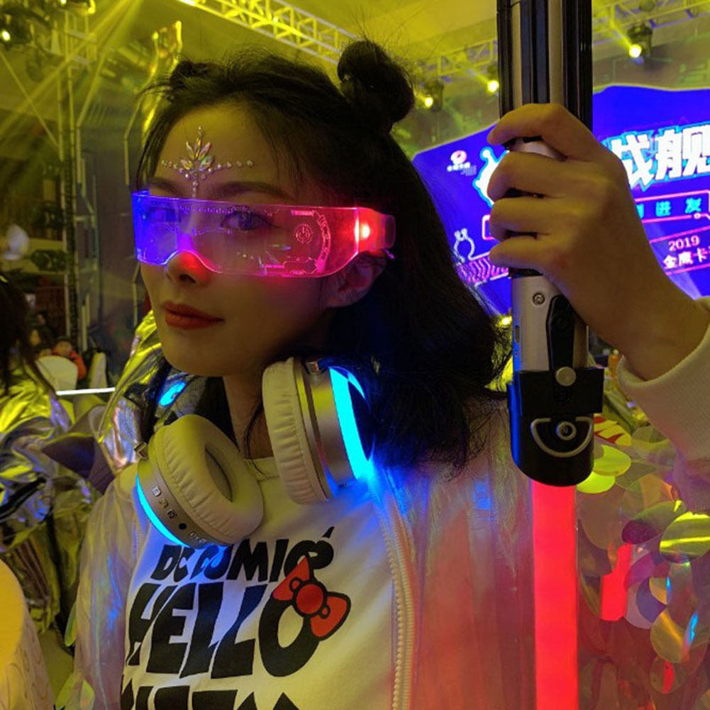 7 Color Decorative Cyberpunk LED Goggles LED Luminous Glasses