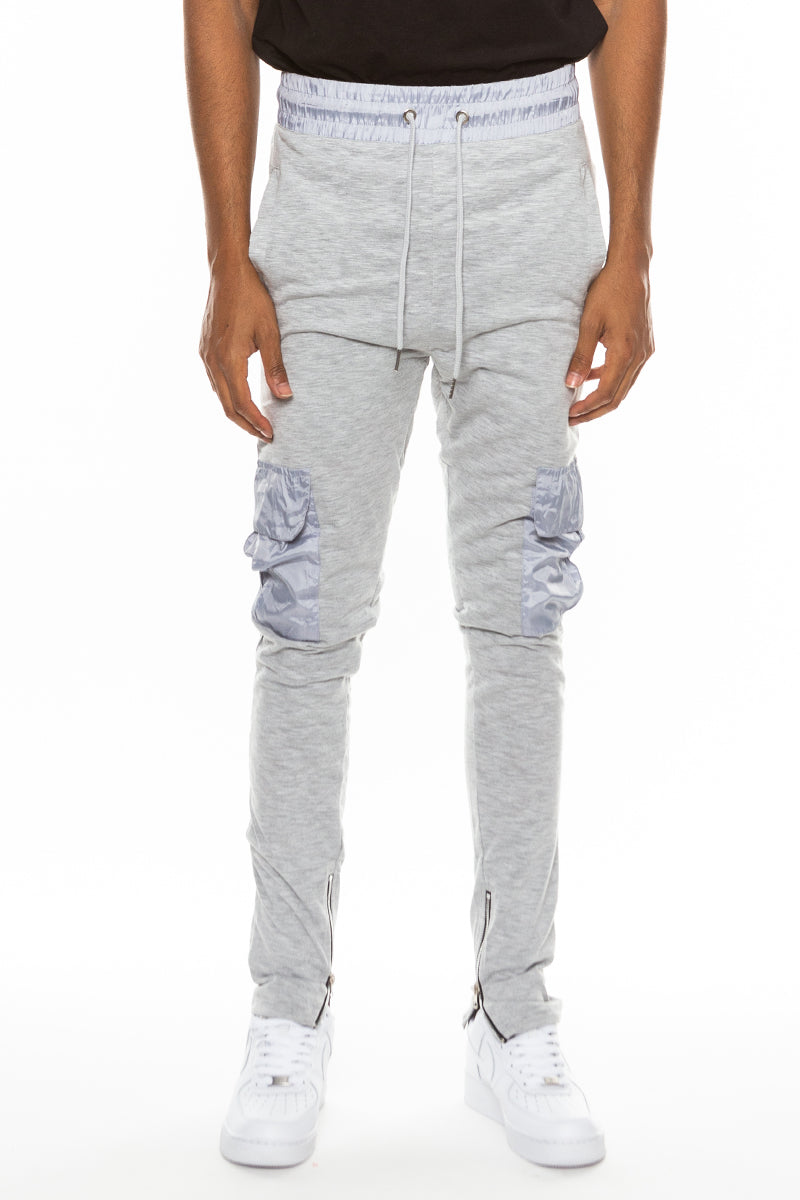 Heathered Cotton Blend Joggers