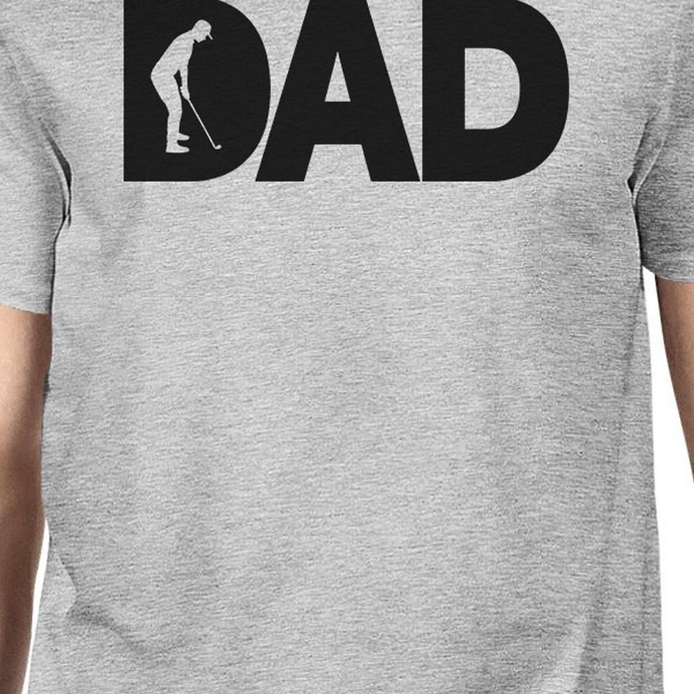 Dad Golf Mens Gray Graphic Tee Shirt Golf Dad