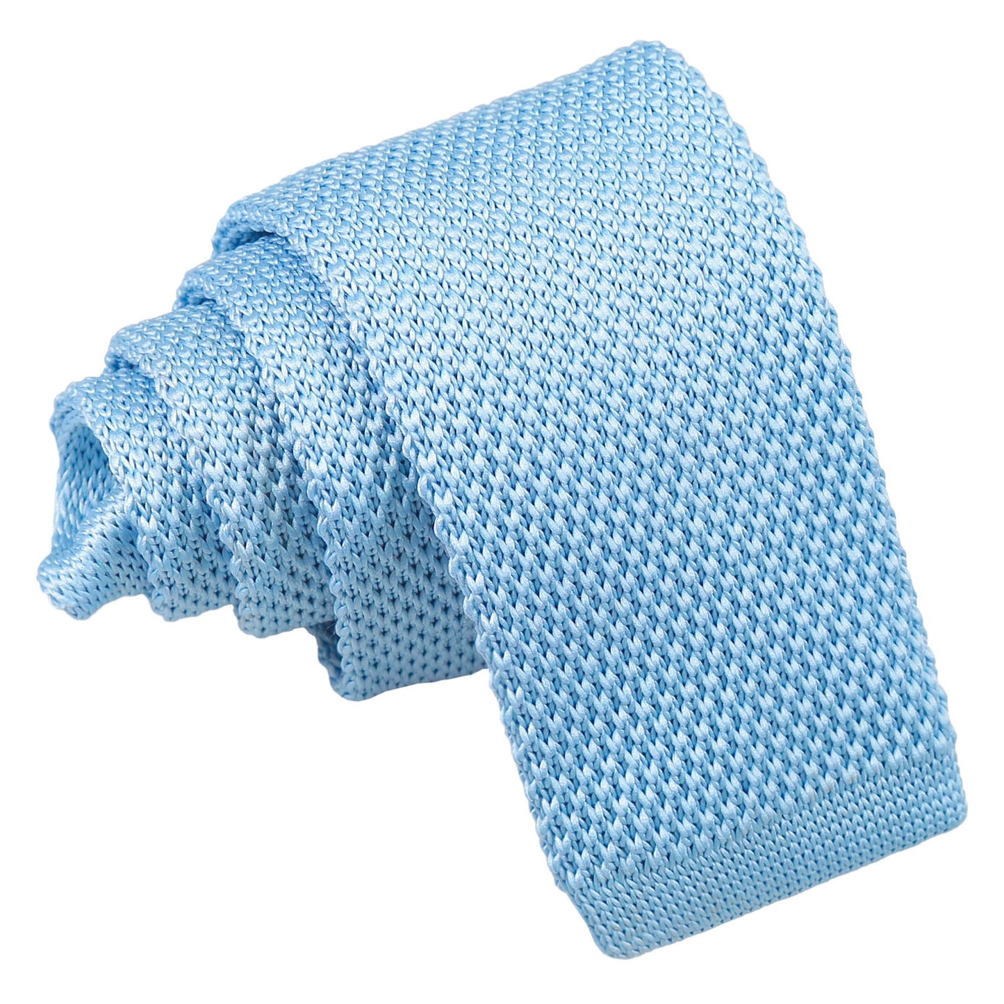 Plain Knitted Tie - Boys - Baby Blue