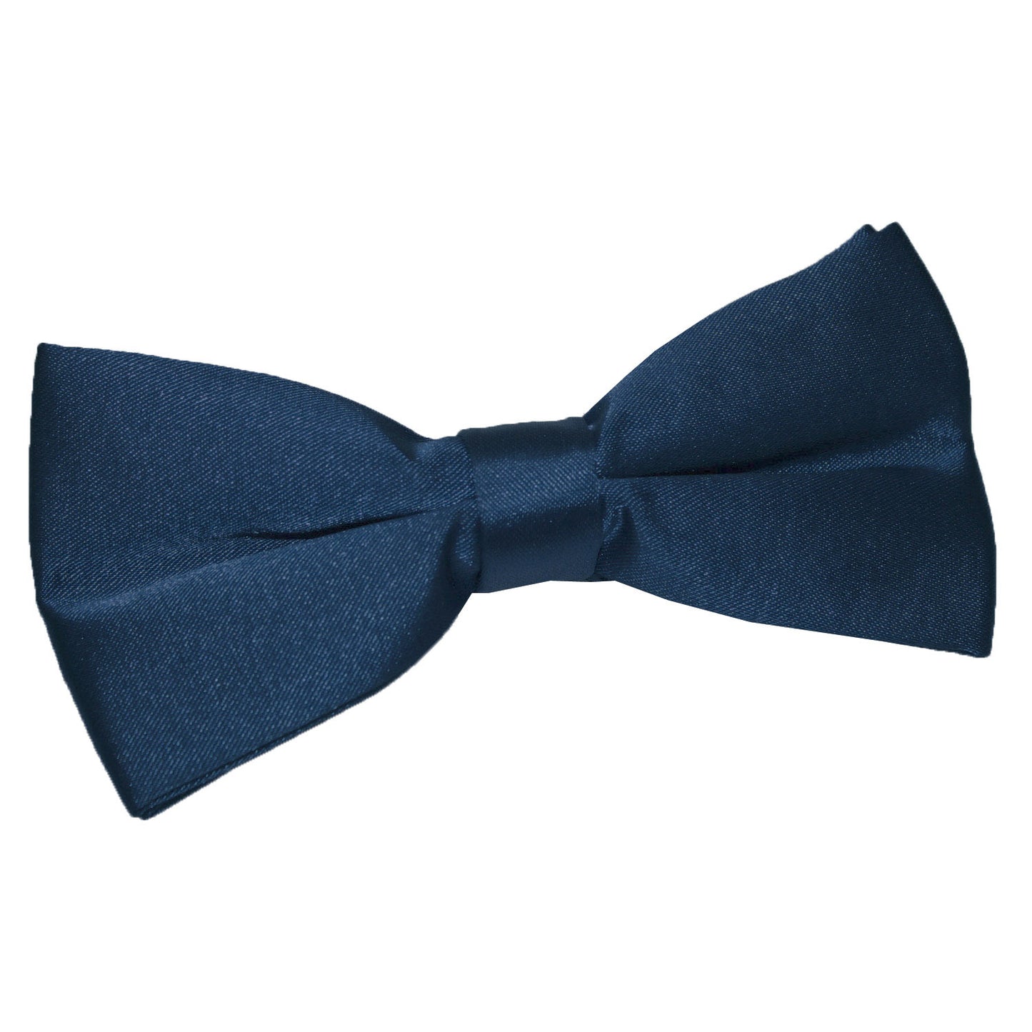 Plain Satin Pre-Tied Bow Tie - Navy Blue