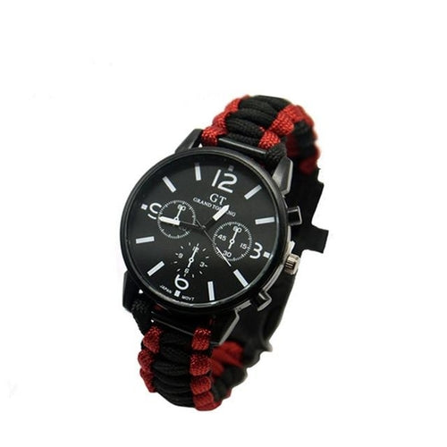 Outdoor Multi function Camping Survival Watch Bracelet Tools With LED