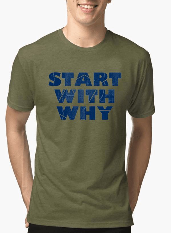 Start With Why Half Sleeves Melange T-shirt