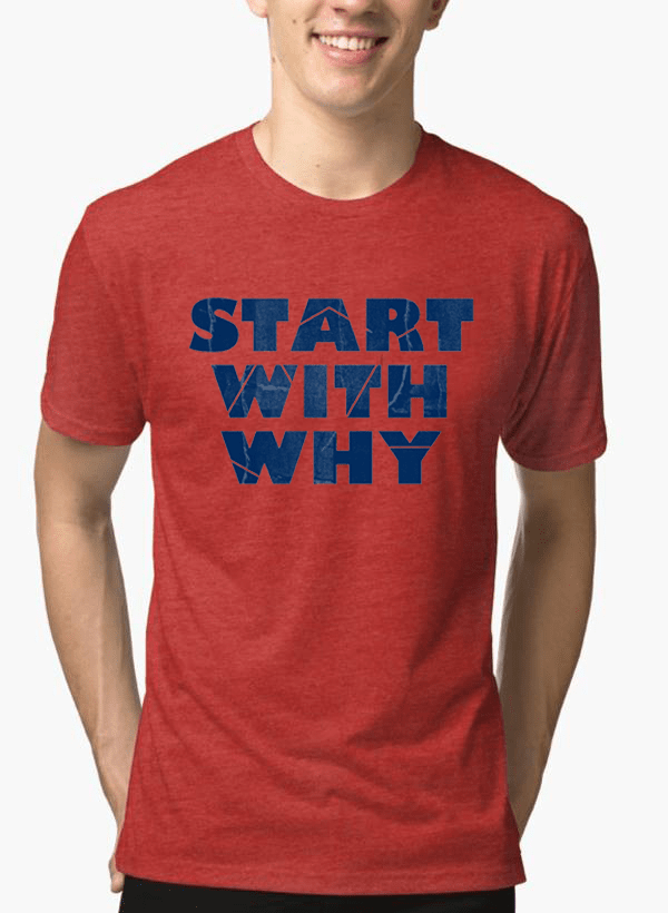 Start With Why Half Sleeves Melange T-shirt